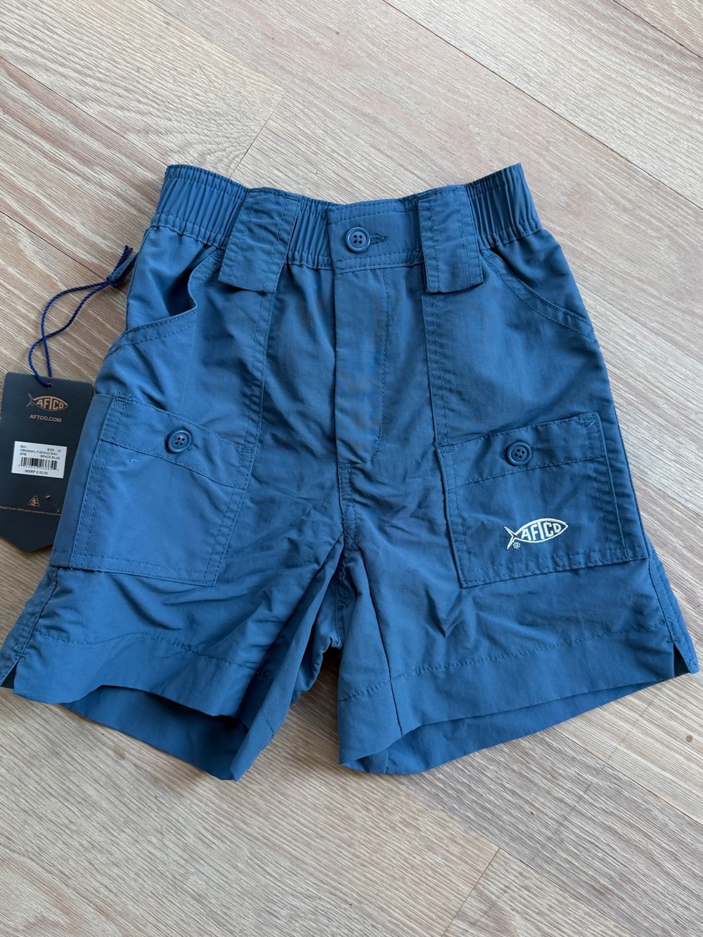 AFTCO Navy Kids Cargo Shorts NWT sz 22